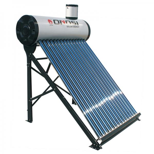 Aquecedor solar de água com dois tubos de pressão e sem pressão